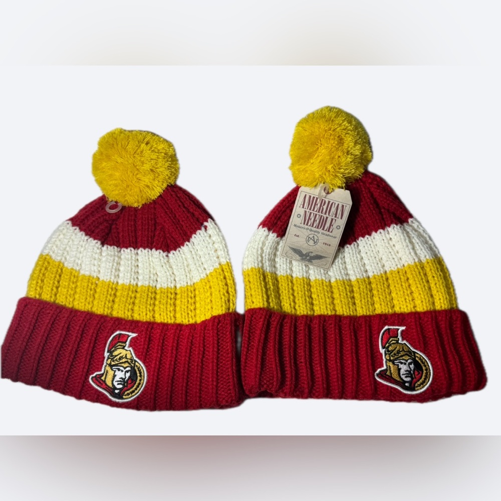 2 pieces of American Needle Ottawa Senators Men’s Pom Beanies (1 NWOT, 1 NWT)